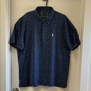 William Murray Golf Dark Blue Polo with Pattern